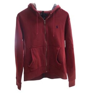 Vintage Polo Ralph Lauren M Full Zip Hoodie  Blue Pony Logo unique plaid hood